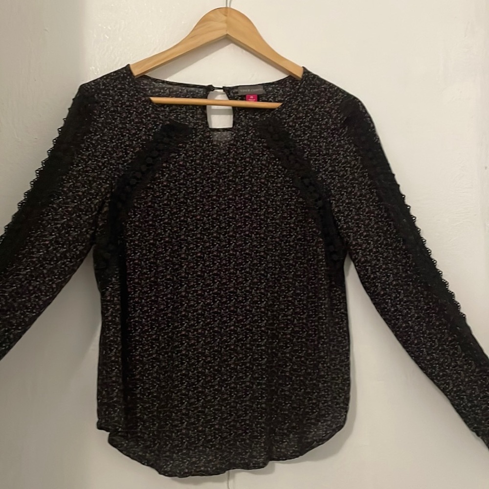Long Sleeve lace, Floral print Blouse by Vince Camino